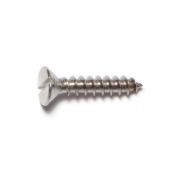 Midwest Fastener Sheet Metal Screw, #10 x 1 in, 18-8 Stainless Steel Flat Head Slotted Drive, 20 PK 62405 - main